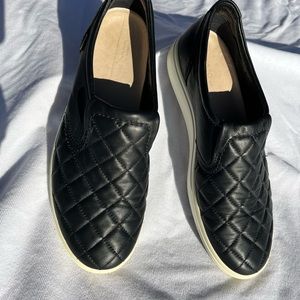 Ecco Black Leather Slip On Shoes
